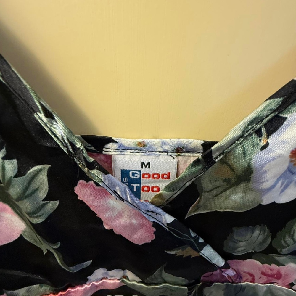 Vintage “Good To Go” Floral Satin Cami – Size M - Picture 6 of 7